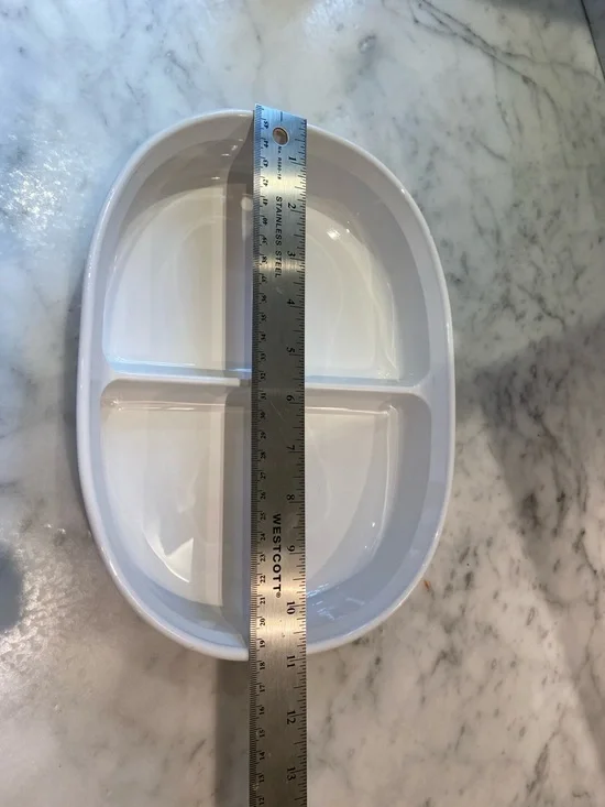 Corning French White Divided Ceramic Serving Dish - Picture 5 of 7